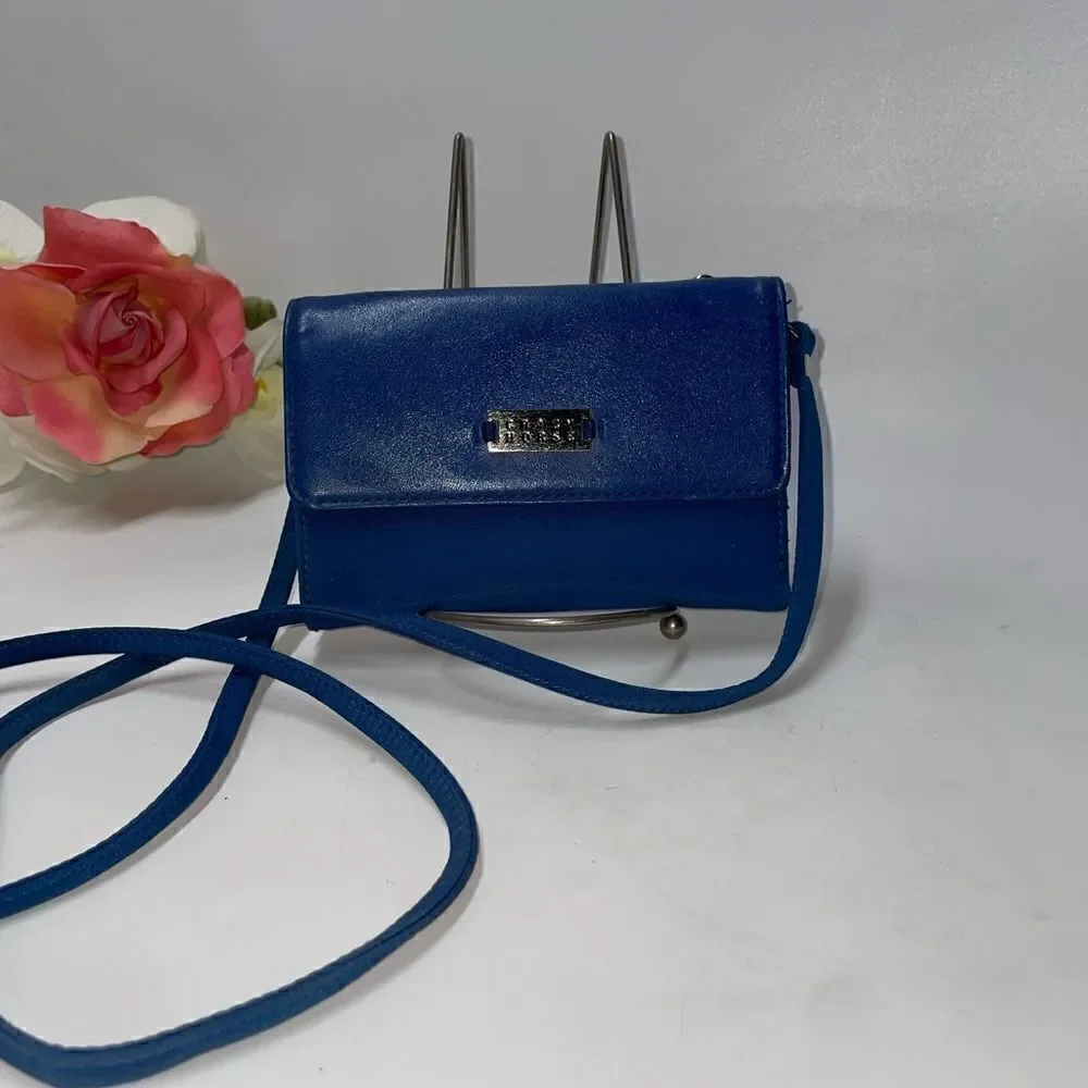 Crazy Horse Wallet on a Strap Blue